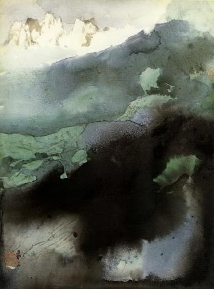 Snowy landscape by Zhang Daqian