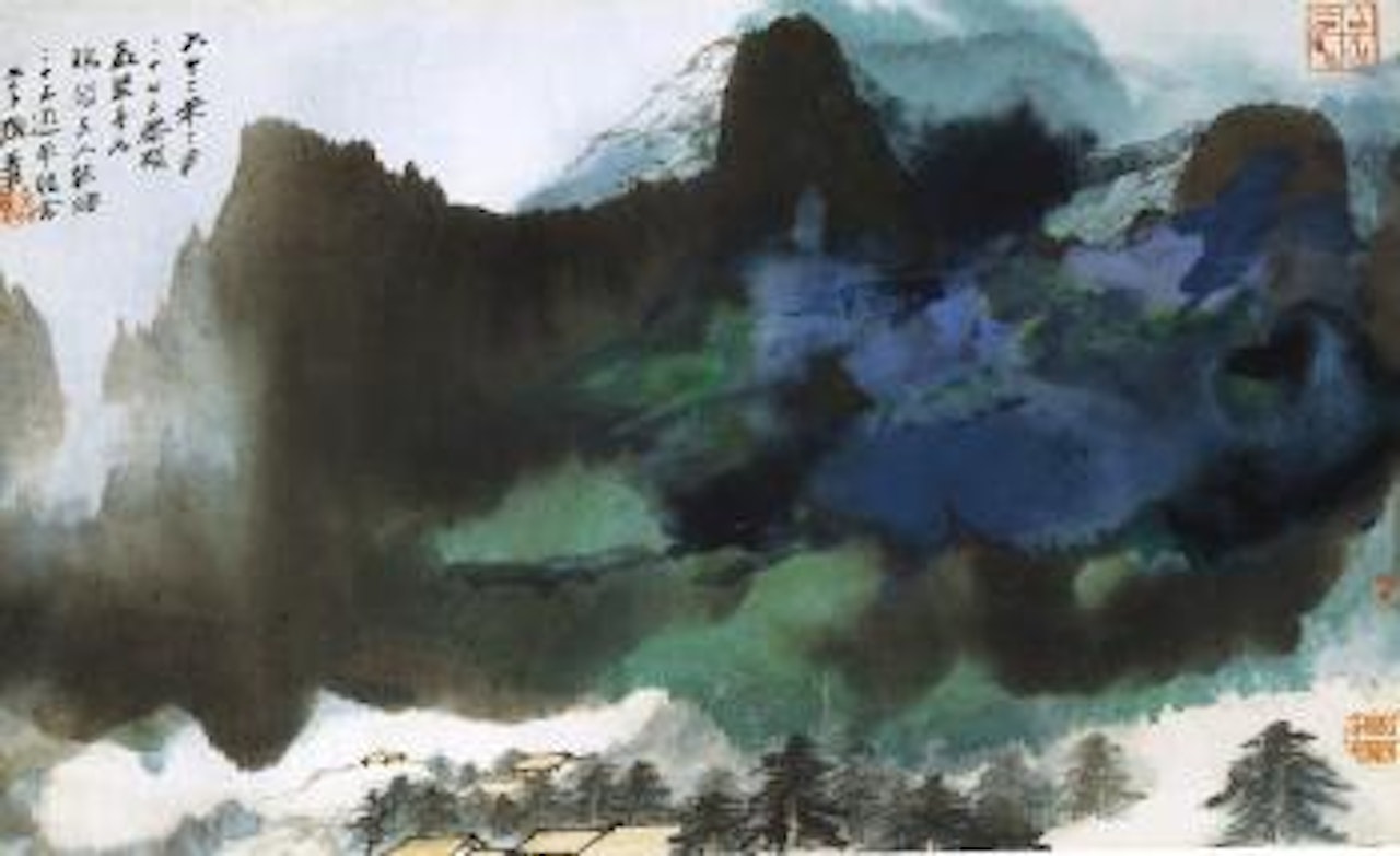 Blue and green landscape by Zhang Daqian