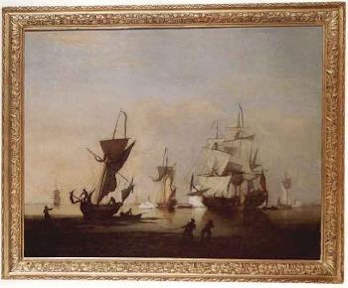 English Man-o-War, two smack-rigged Royal Yachts by Peter Monamy