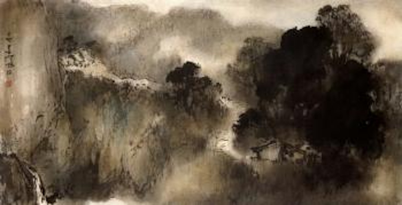 Splashed ink landscape by Yang Shanshen