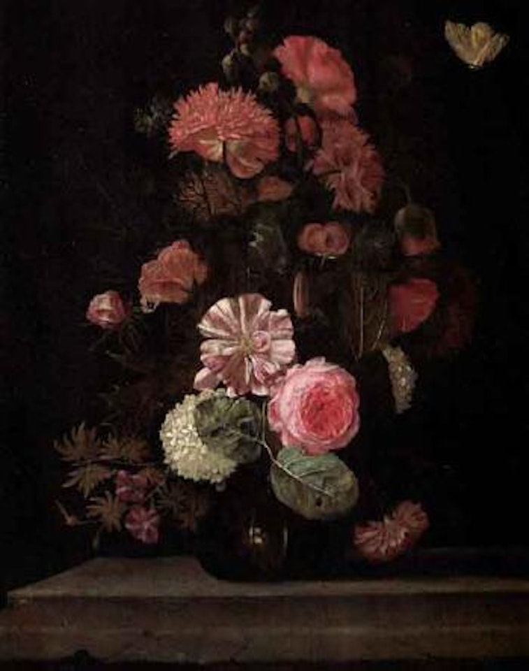 Roses, carnations, peonies and other flowers by Jacob van Walscapelle