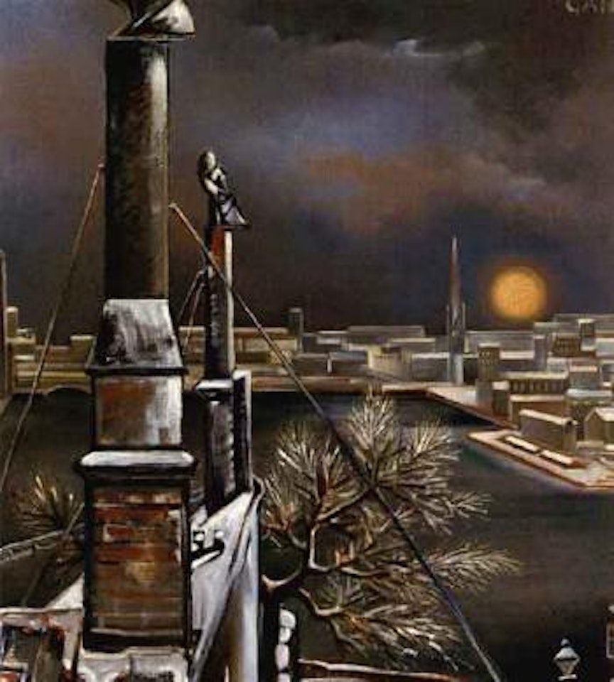 View towards Riddarholmen - from artist's studio by Gosta Adrian-Nilsson