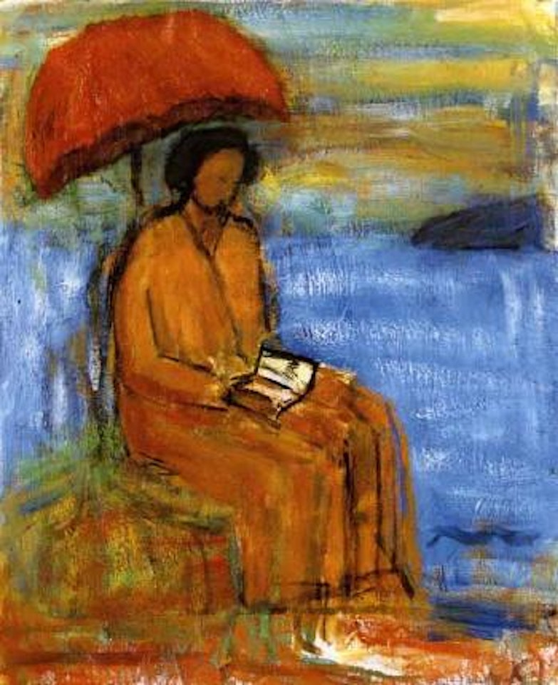 Ruth under a sun parasol by Carl Kylberg
