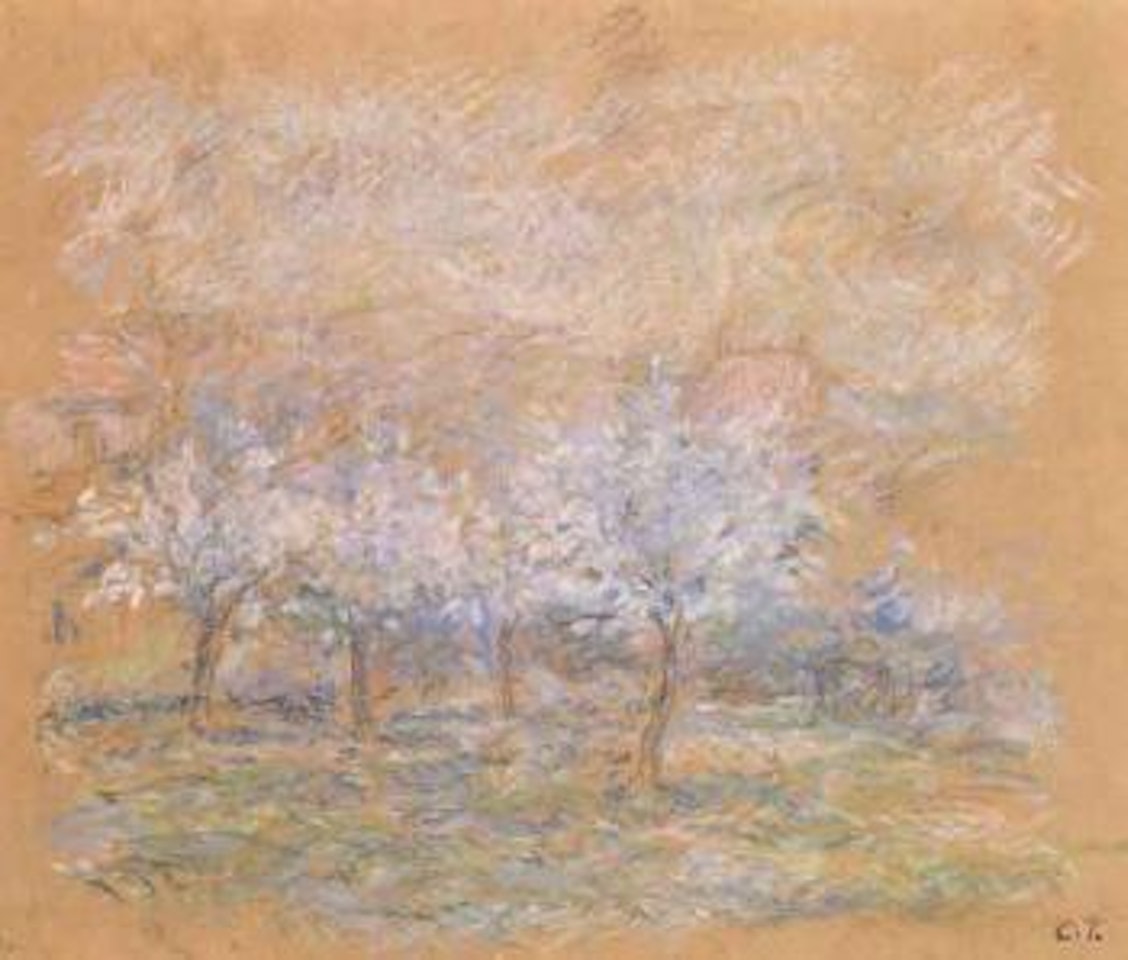 Toits rouges, printemps by Camille Pissarro