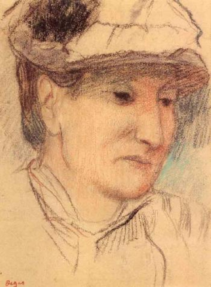 Tete de femme en chapeau by Edgar Degas