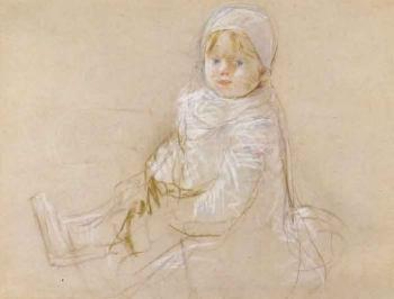 Bebe assis by Berthe Morisot