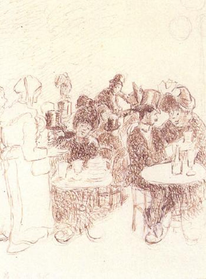 Au cafe by Camille Pissarro