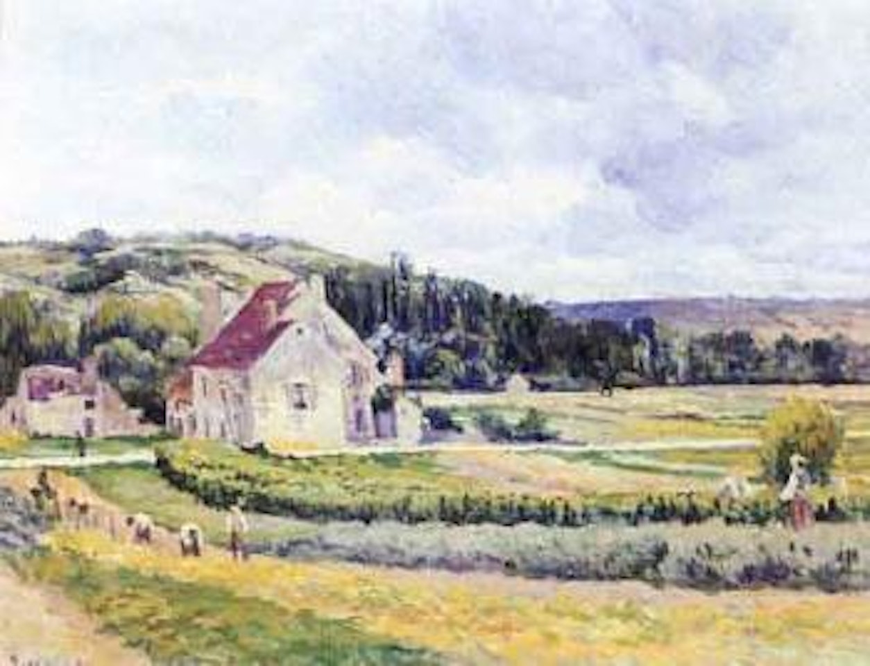 Moulineux, paysage avec maisons by Maximilien Luce
