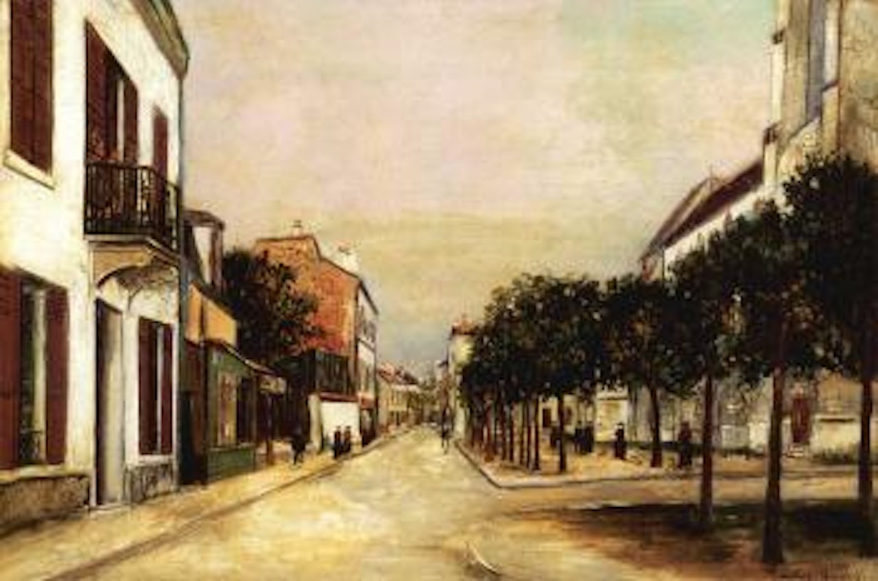 Rue du Moutier et Place de la Mairie a Villejuif by Maurice Utrillo