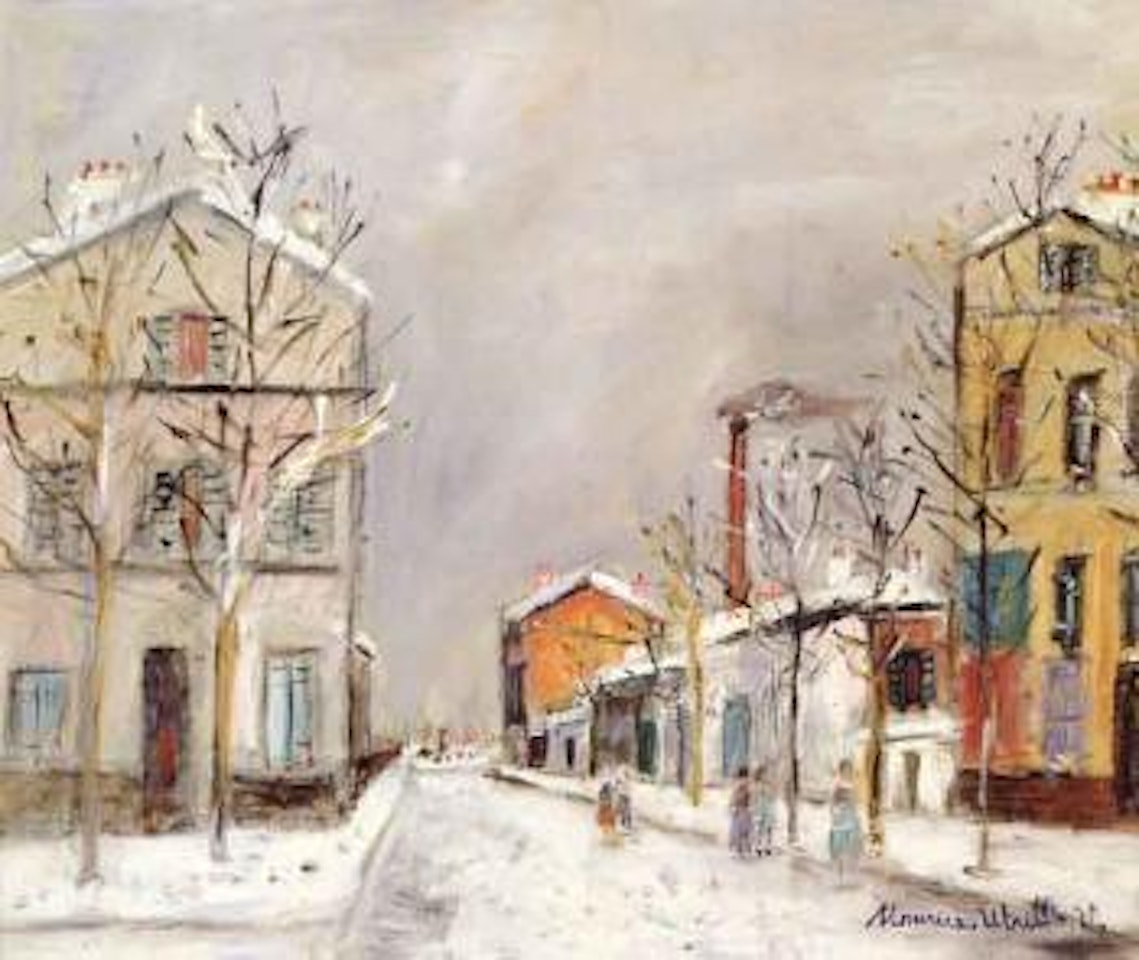 Bourg-la-Seine en hiver by Maurice Utrillo