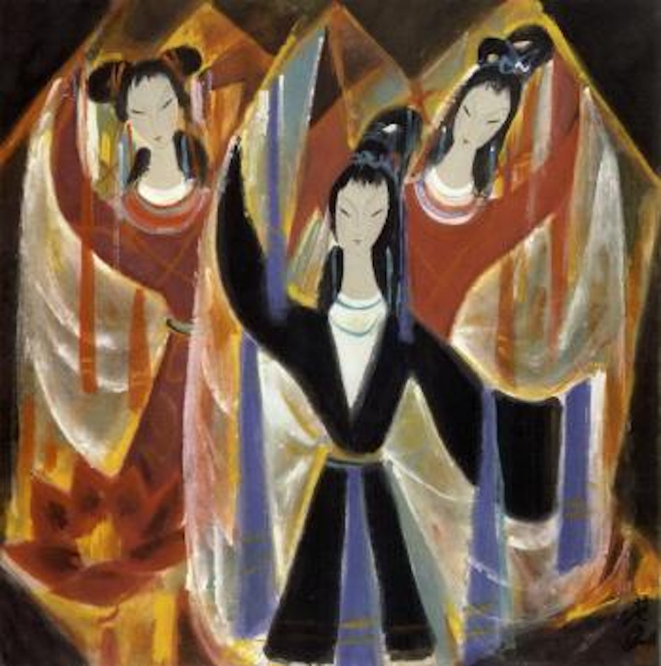Figures in Chinese opera by Lin Fengmian