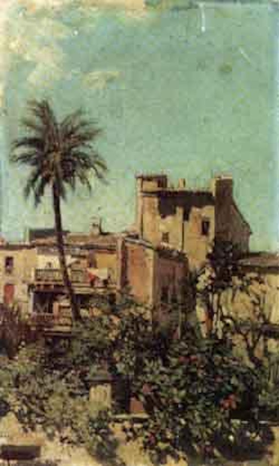 Spanish villa's overlooking a garden by Joaquin Sorolla Y Bastida