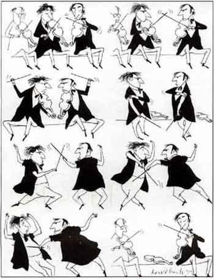 Lefthanded violinist by Ronald Searle