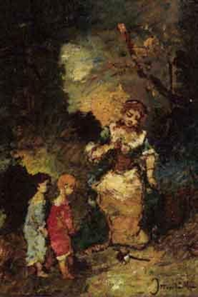 Saltimbanques dans la foret by Adolphe Monticelli