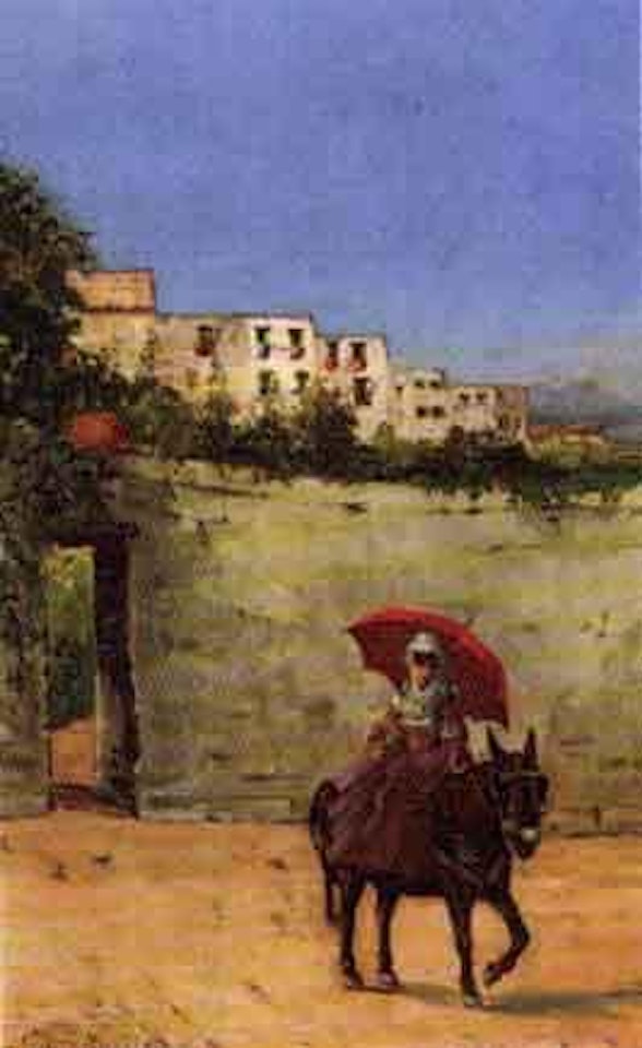 Elegant lady on donkey by Carlo Brancaccio
