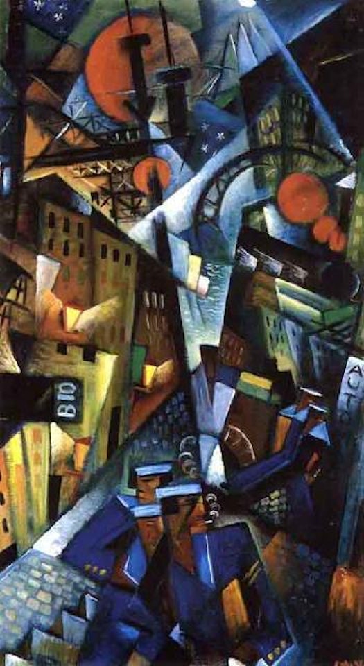 Vasterlanggatan 1919 - street scene by Gosta Adrian-Nilsson