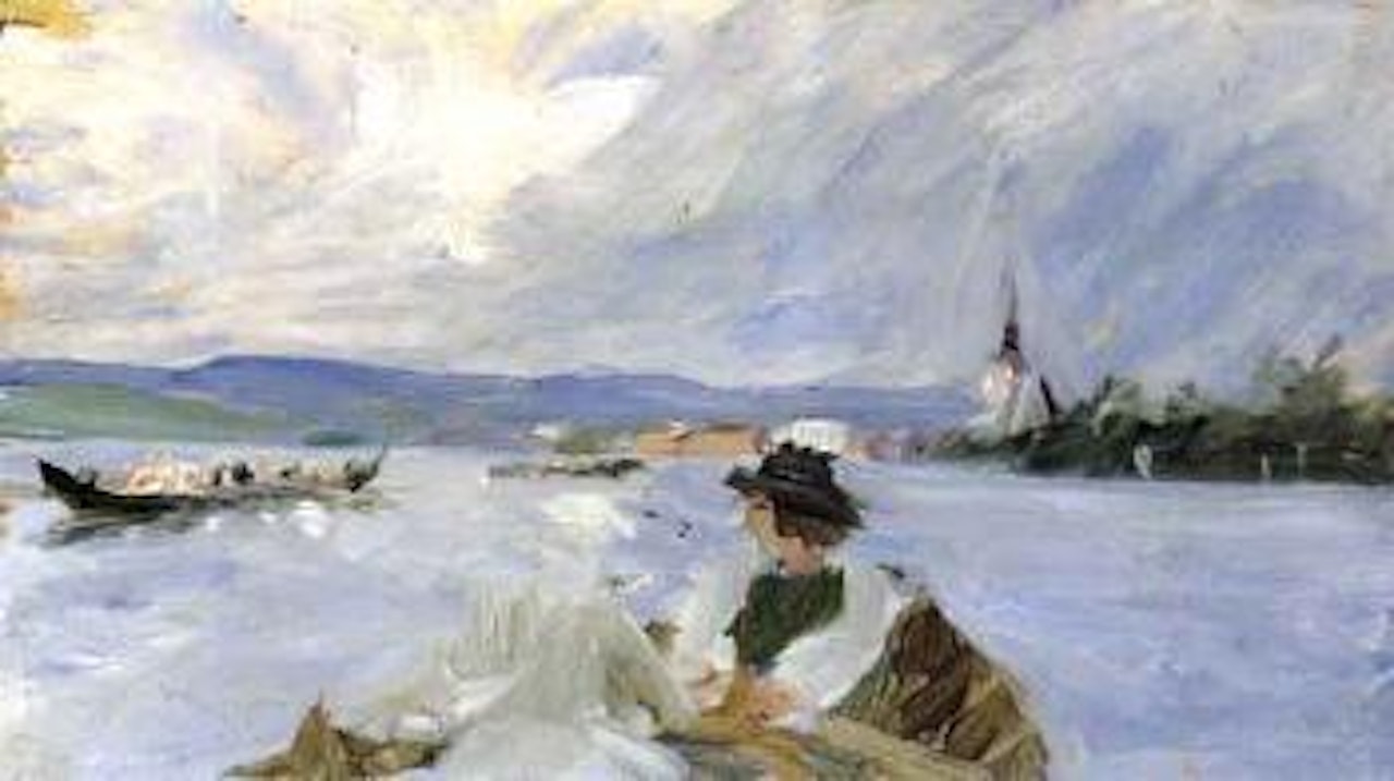 Rowing across to church at Siljan by Anders Zorn