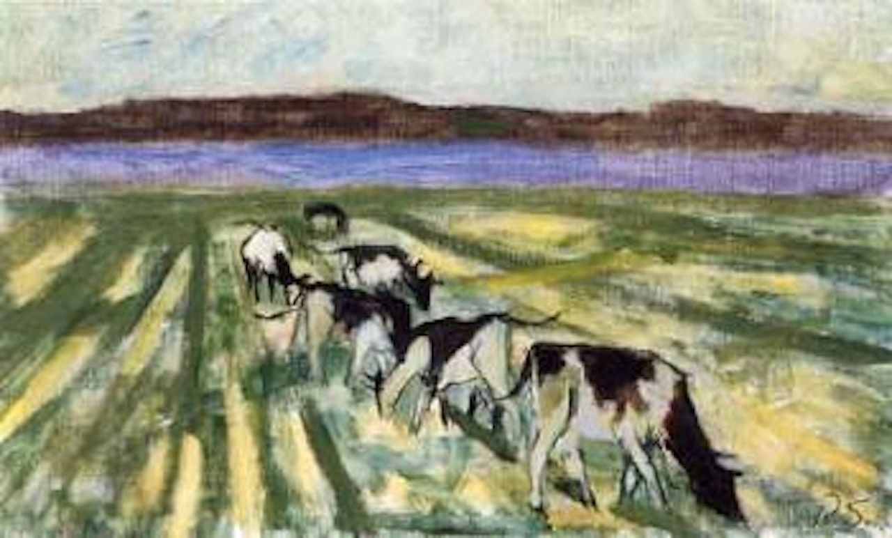 Field with cattle grazing by Ragnar Sandberg