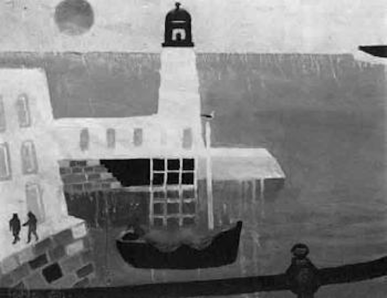 Lighthouse at sunrise by Mary Fedden
