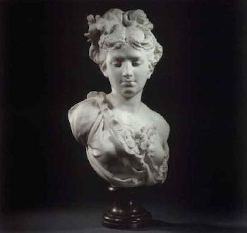 Bust of young woman, probably allegorical portrait of Flora by Albert-Ernest Carrier-Belleuse