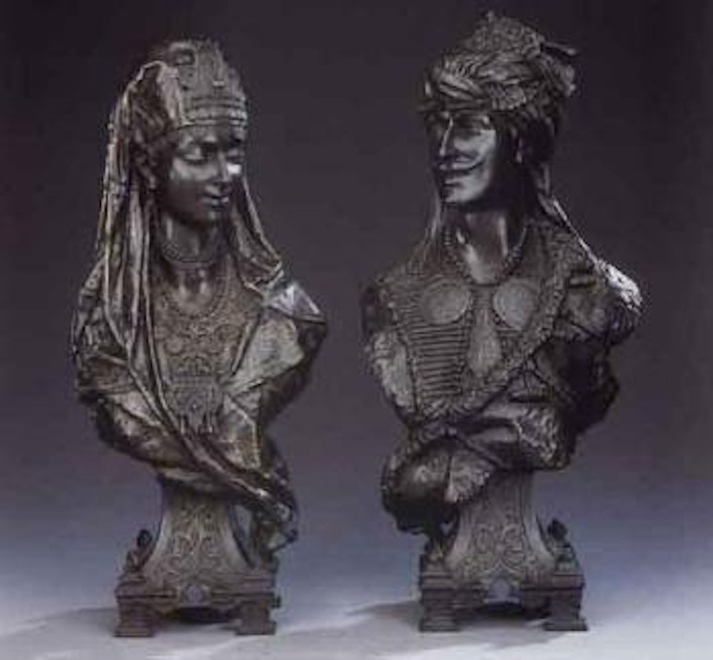 Busts of Arab man and woman by European School