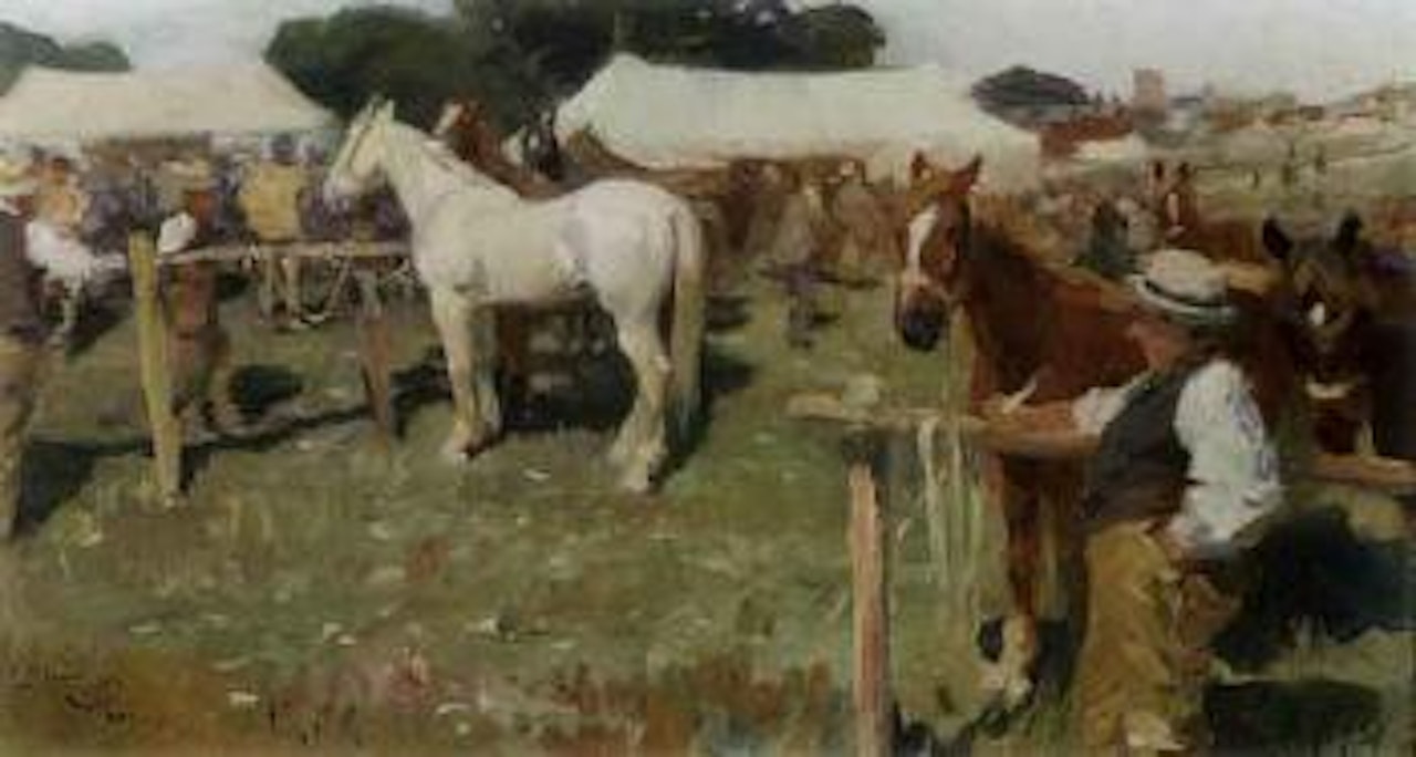 Horse fair, Lavenham by Alfred James Munnings