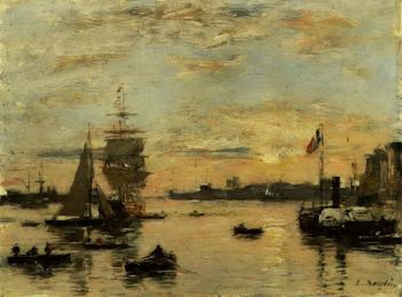 Le Havre, avant-port by Eugène Boudin