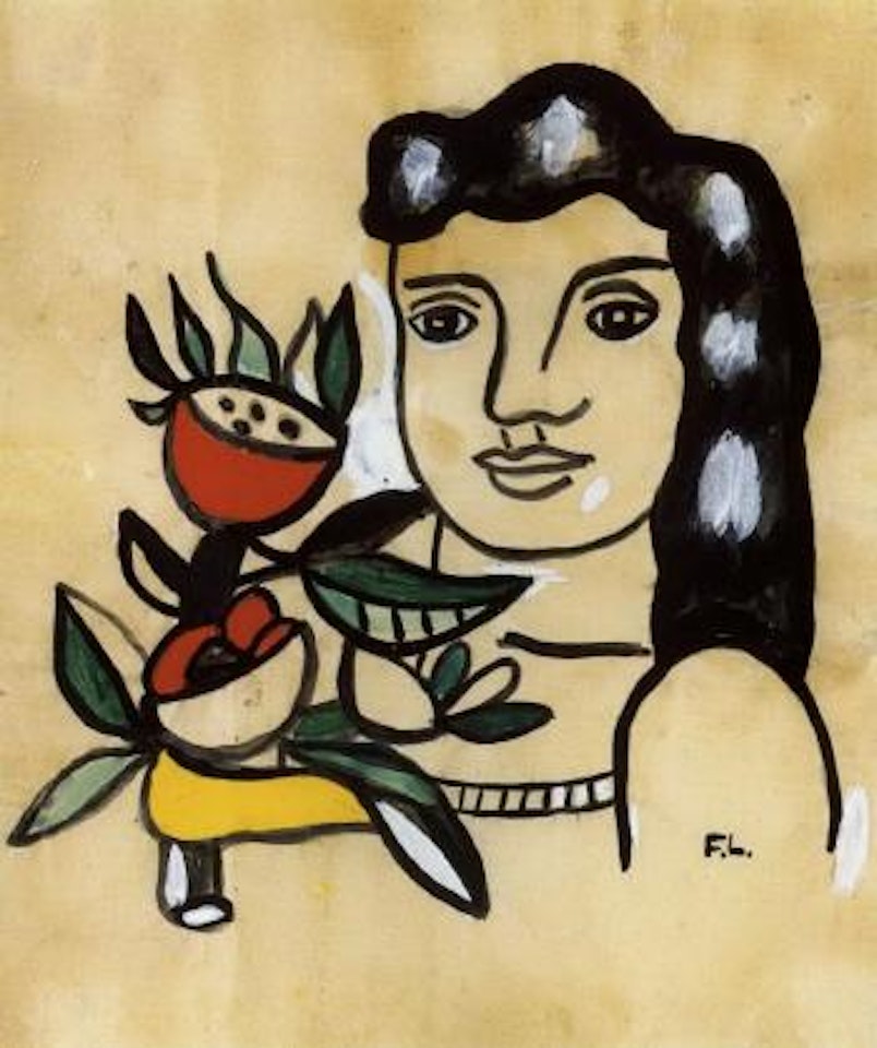Portrait de femme au bouquet by Fernand Leger