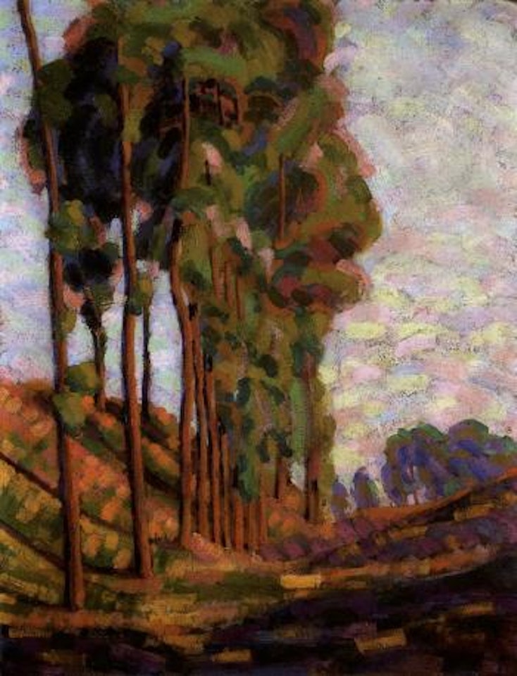 Peupliers au bord d'un sentier by Auguste Herbin