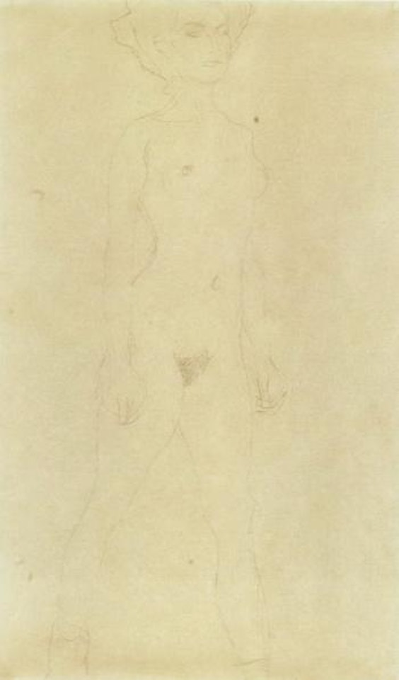 Schreitender weiblicher Akt by Gustav Klimt