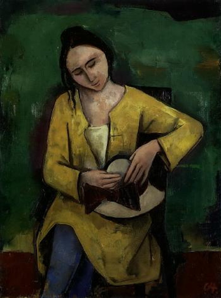 Sitzende frau, Putzmacherin by Karl Hofer