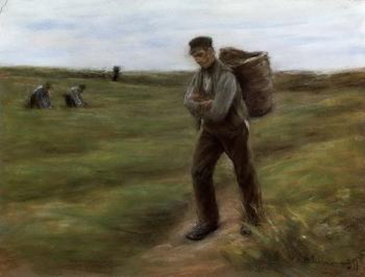 Bei der kartoffelernte by Max Liebermann