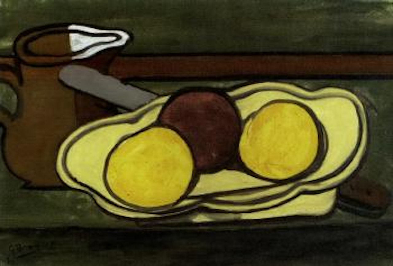Pichet, pomme et couteau by Georges Braque