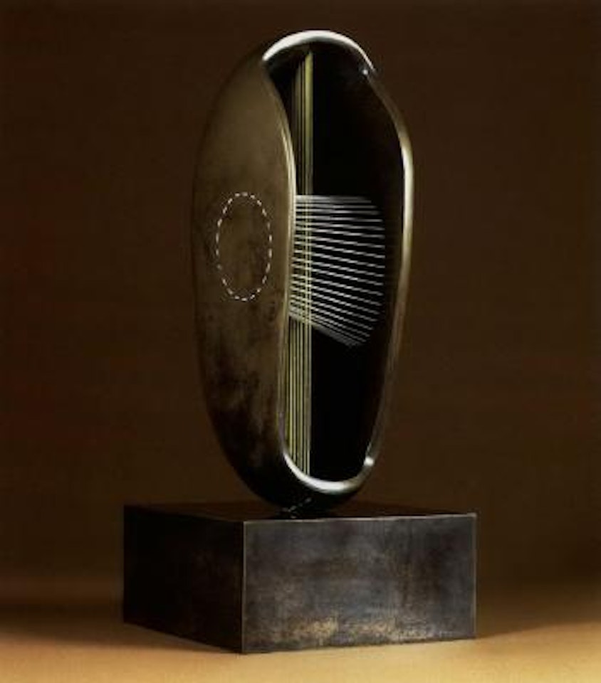 Stringed figure, bowl by Henry Moore
