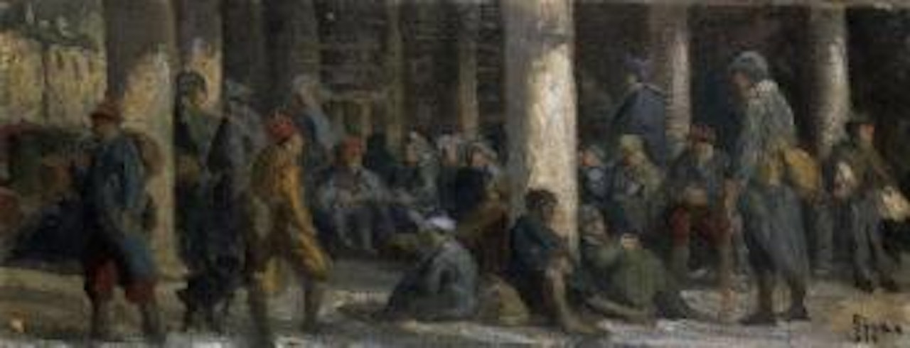 Soldats a la gare de l'Est. L'Attente a la gare de l'Est by Maximilien Luce