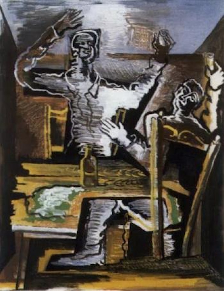 Personnages dans un interieur by Ossip Zadkine