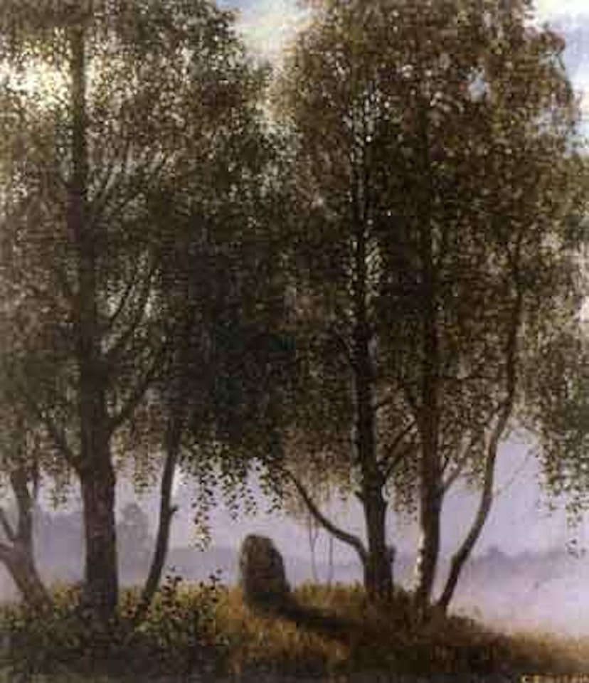 Twilight landscape by Gustaf Fjaestad