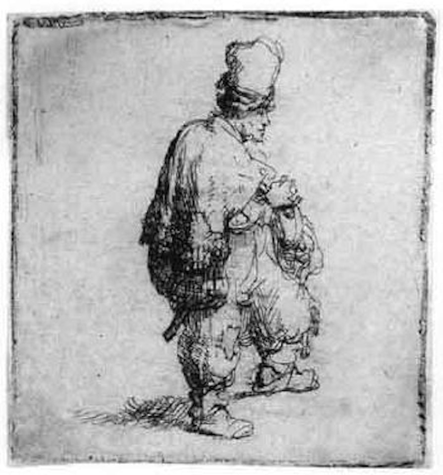 Polander standing with arms folded by Attributed to Rembrandt Harmensz van Rijn