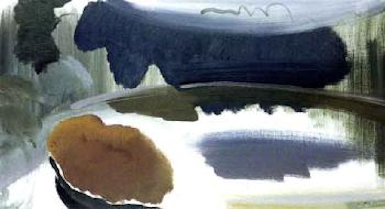 Dinghy on summer water no 2 by Ivon Hitchens