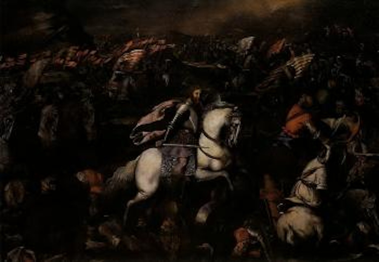 The battle of Clavijo by Spanish School