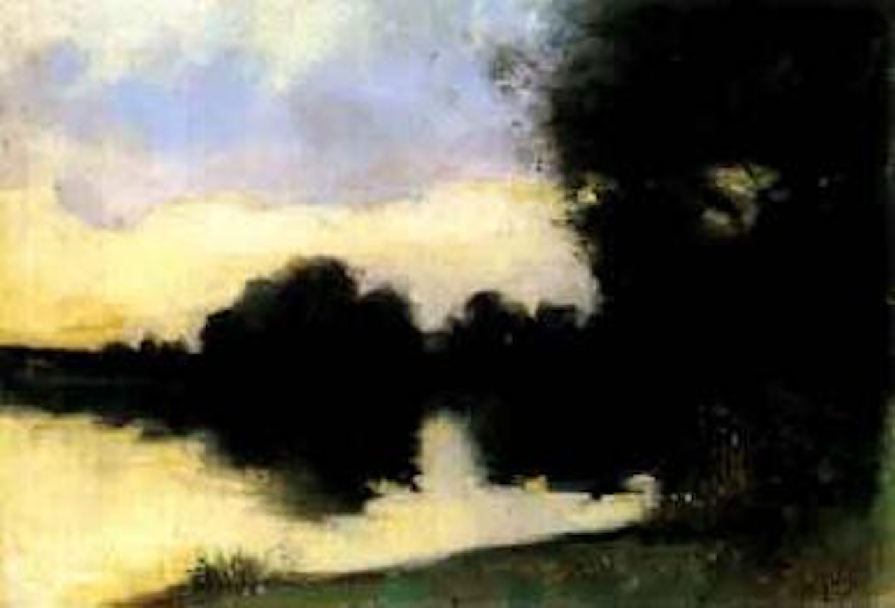 River landscape by Lesser Ury