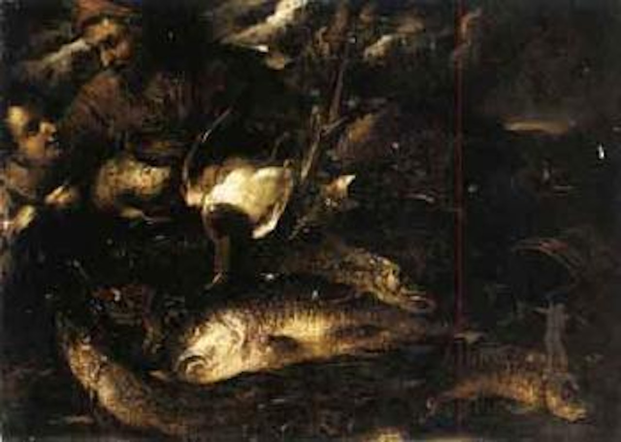 Still life with fish and birds by Italian School