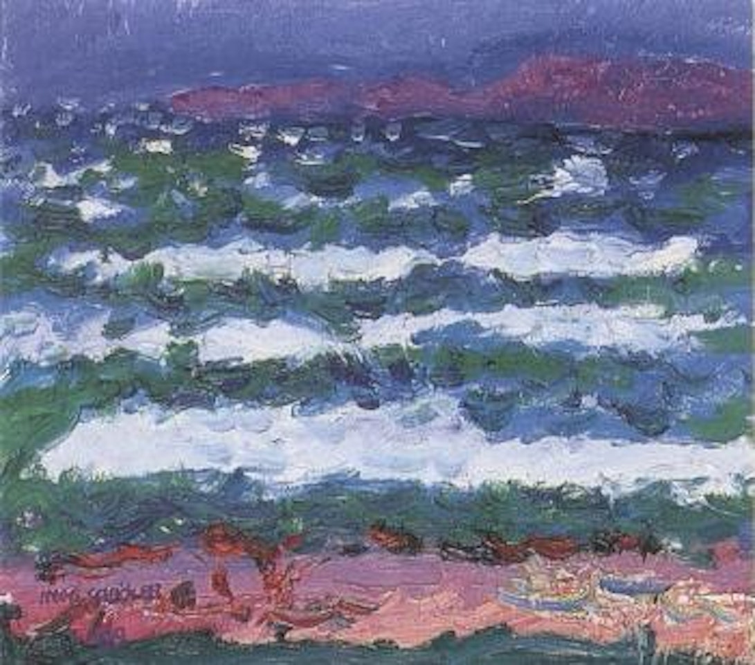 Waves by beach by Inge Schiöler