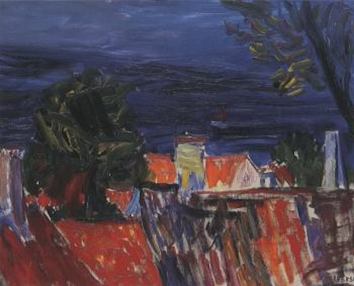 Coastal view with sailing boat by Ivan Ivarson