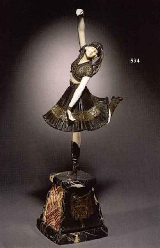 Dancer poised on one leg by Demetre Chiparus