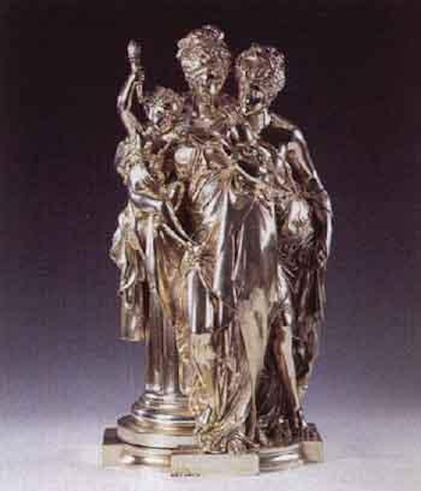 Two maidens and cherub by Albert-Ernest Carrier-Belleuse