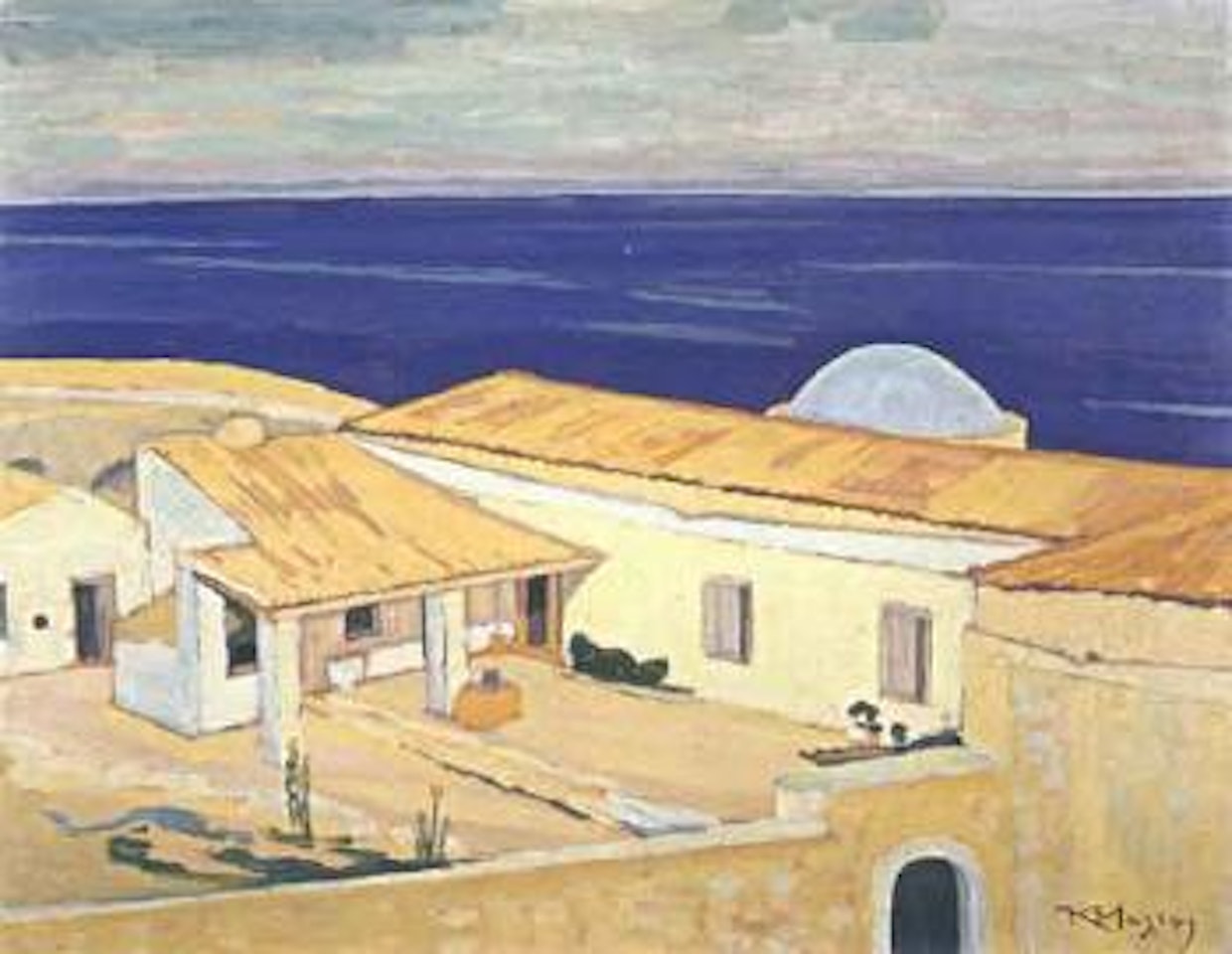 Houses in Monemvasia by Constantine Maleas