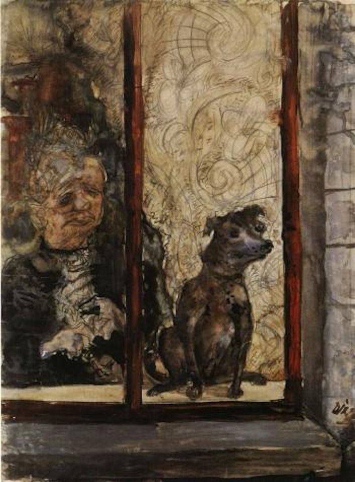 Mother Ey at the window by Otto Dix