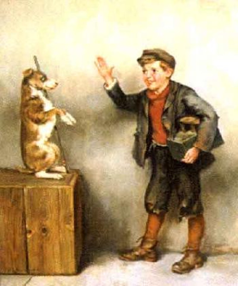 Teaching a new trick by John George Brown