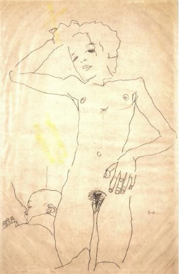 Female nude by Egon Schiele